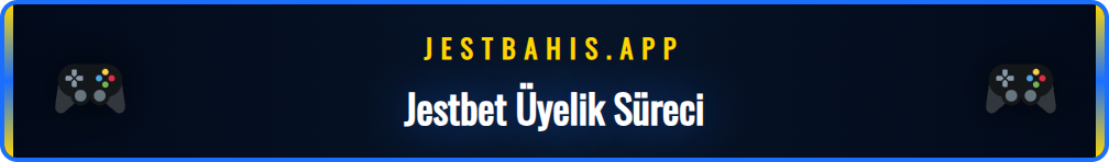 Jestbet üyelik formunun bir mobil cihaz ekranında doldurulmasını gösteren ve yeni üye bonuslarını vurgulayan bir görsel.